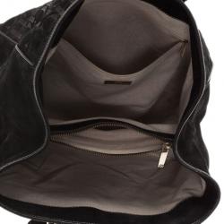 Pre Owned Carolina Herrera Black Monogram Leather Tote