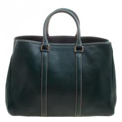 Carolina Herrera Dark Green Leather Matteo Satchel