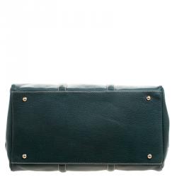 Carolina Herrera Dark Green Leather Matteo Satchel
