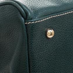 Carolina Herrera Dark Green Leather Matteo Satchel