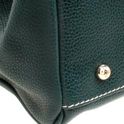 Carolina Herrera Dark Green Leather Matteo Satchel