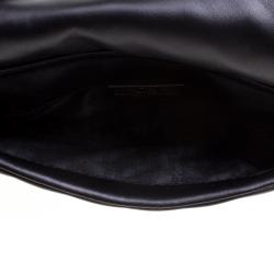 Pre Owned Carolina Herrera Black Quilted Leather Chain Clutch