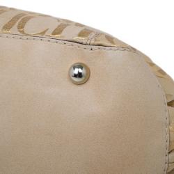 Pre Owned Carolina Herrera Gold Monogram Chain Handle Bag