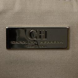 Pre Owned Carolina Herrera Gold Monogram Chain Handle Bag