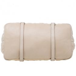 Pre Owned Carolina Herrera Beige Monogram Embossed Tote