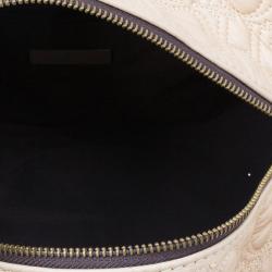 Pre Owned Carolina Herrera Beige Monogram Embossed Tote