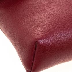 Pre Owned Carolina Herrera Burgundy Leather Clutch