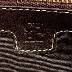 Pre Owned Carolina Herrera Purple Leather Continental Wallet