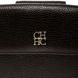 Pre Owned Carolina Herrera Dark Brown Leather Document Wallet