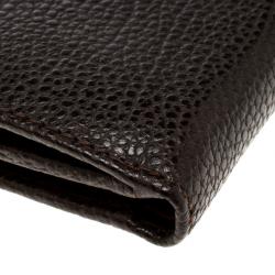 Pre Owned Carolina Herrera Dark Brown Leather Document Wallet
