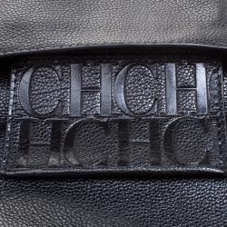 Pre Owned Carolina Herrera Black Leather Chain Flap Shoulder Bag