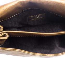 Pre Owned Carolina Herrera Gold Quilted Leather Shoulder Bag