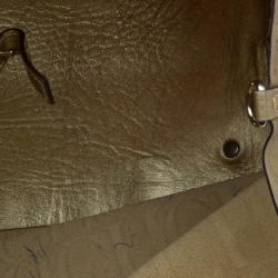 Pre Owned Carolina Herrera Gold Monogram Leather Matryoshka Tote