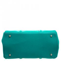 Pre Owned حقيبة يد كارولينا هيريرلا ميتو جلد تركواز