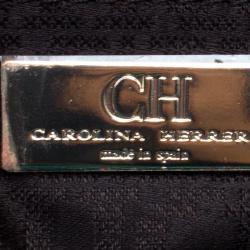 Pre Owned حقيبة يد كارولينا هيريرلا ميتو جلد تركواز