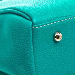 Pre Owned حقيبة يد كارولينا هيريرلا ميتو جلد تركواز