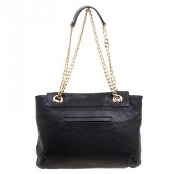 Pre Owned Carolina Herrera Black Leather Audrey Shoulder Bag