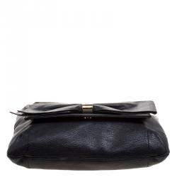 Pre Owned Carolina Herrera Black Leather Audrey Shoulder Bag