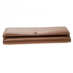 Pre Owned Carolina Herrera Brown Leather Continental Wallet