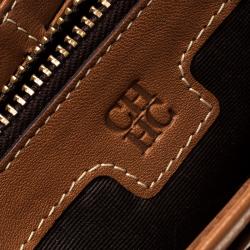 Pre Owned Carolina Herrera Brown Leather Continental Wallet