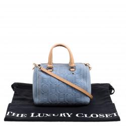 Pre Owned حقيبة كارولينا هيريرا ميني أندي بوسطن جلد أزرق فاتح