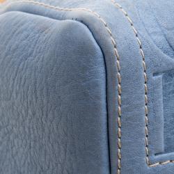 Pre Owned حقيبة كارولينا هيريرا ميني أندي بوسطن جلد أزرق فاتح