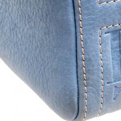 Pre Owned حقيبة كارولينا هيريرا ميني أندي بوسطن جلد أزرق فاتح