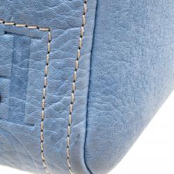 Pre Owned حقيبة كارولينا هيريرا ميني أندي بوسطن جلد أزرق فاتح