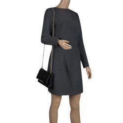 Pre Owned Carolina Herrera Black Quilted Leather Flap Chain Shoulder Bag