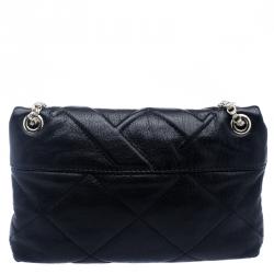 Pre Owned Carolina Herrera Black Quilted Leather Flap Chain Shoulder Bag