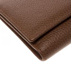 Pre Owned Carolina Herrera Brown Leather Continental Wallet