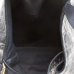 Pre Owned Carolina Herrera Black Monogram Leather Balmoral Hobo