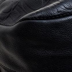 Pre Owned Carolina Herrera Black Monogram Leather Balmoral Hobo