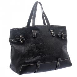 Carolina Herrera Black Leather Tote