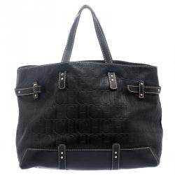 Carolina Herrera Black Leather Tote