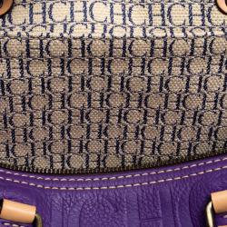 Pre Owned حقيبة كارولينا هيريرا أندي بوسطن جلد مونوغرامي وردية فاتحة