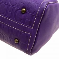 Pre Owned حقيبة كارولينا هيريرا أندي بوسطن جلد مونوغرامي وردية فاتحة