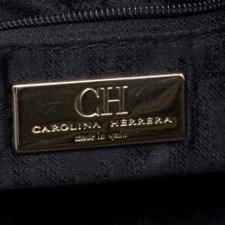 Pre Owned Carolina Herrera Black Pebbled Leather Hobo