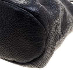 Pre Owned Carolina Herrera Black Pebbled Leather Hobo