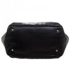 Pre Owned حقيبة كارولينا هيريرا أودري جلد أسود مونوغرامي