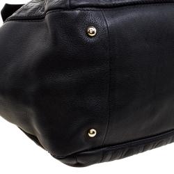 Pre Owned حقيبة كارولينا هيريرا أودري جلد أسود مونوغرامي