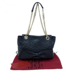 Pre Owned Carolina Herrera Black Leather Audrey Shoulder Bag