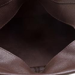 Pre Owned Carolina Herrera Dark Brown Leather Tempo Collection Adagio Tote
