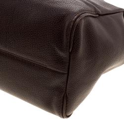 Pre Owned Carolina Herrera Dark Brown Leather Tempo Collection Adagio Tote