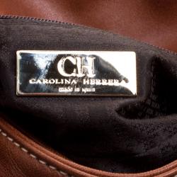 Pre Owned  Carolina Herrera Brown Quilted Leather Clutch