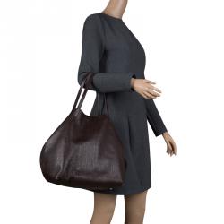 مملوكة مسبقًا Carolina Herrera Brown Monogram Leather Matryoshka Tote