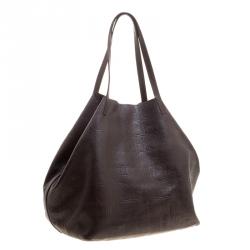 مملوكة مسبقًا Carolina Herrera Brown Monogram Leather Matryoshka Tote