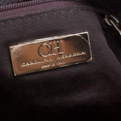 Pre Owned Carolina Herrera Khaki and Brown Leather Tassel Hobo