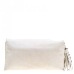 Pre Owned Carolina Herrera White Leather Chain Triana Shoulder bag