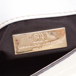 Pre Owned Carolina Herrera White Leather Chain Triana Shoulder bag